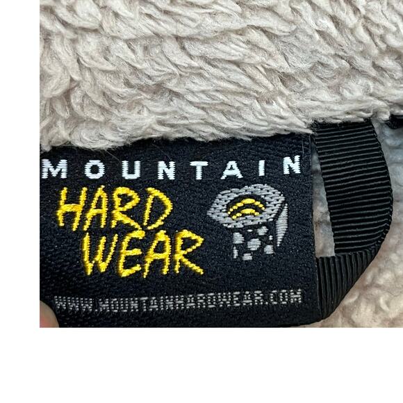 Mountain Hardwear Women’s M Tan Fuzzy Fleece Zip Up Jacket Long Sleeve Warm - Picture 3 of 6